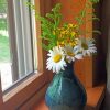Flowers Vase In Window paint by number
