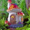 Forest mushroom house paint by numbers