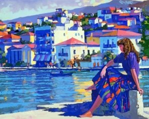 Grecian Harbor Art paint by numbers