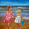 Little Girls In Beach paint by numbers
