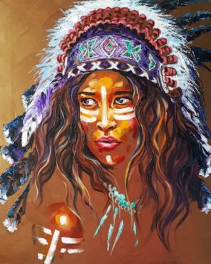 Native American Woman paint by numbers