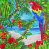 Parrot In Paradise paint by numbers