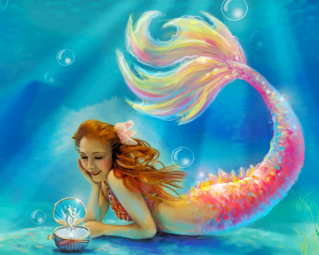 mermaid underwater painting