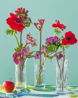 Poppies Glass Vases paint by numbers