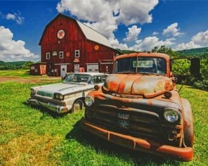 Rusty Car And Truck paint by number