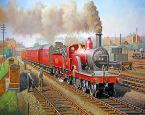 Steam Train Railway paint by numbers
