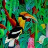 Tropical Hornbill Bird paint by numbers