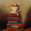 Vintage Coffee Cup On Books paint by numbers