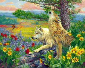 Wolves In The Spring paint by numbers