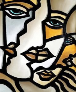 Abstract Cubism Faces paint by numbers