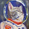 Astronaut Cat piant by numbers