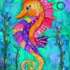 Colorful Seahorse Paint by numbers