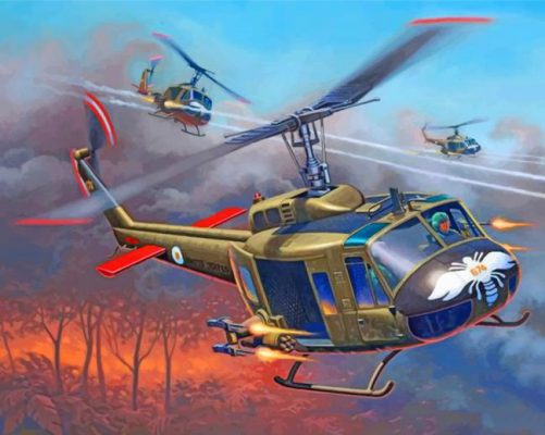 War Helicopters  paint by numbers