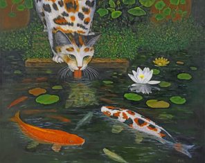 koi-pond-cat-paint-by-numbers