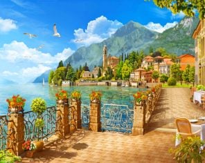 lake como italy paint by numbers