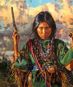 native american women paint by numbers