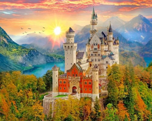 neuschwanstein castle paint by numbers