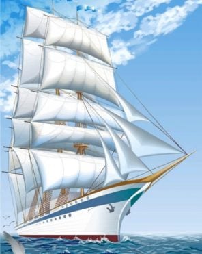 white-ship-paint-by-numbers