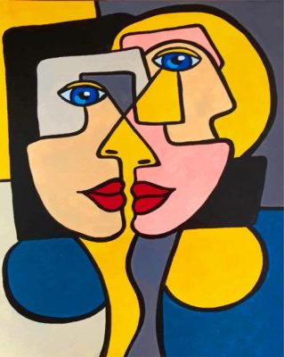 Women Faces Cubist paint by numbers