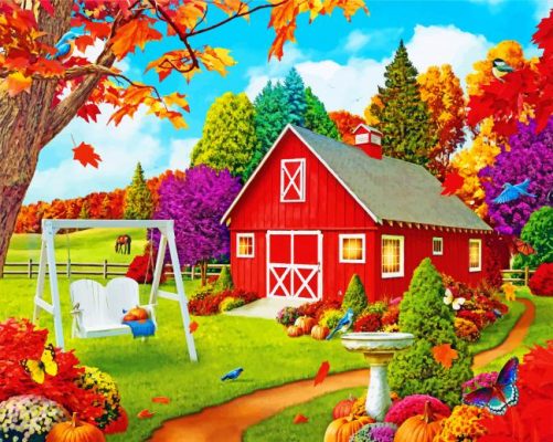 Autumn Farm Paint by numbers