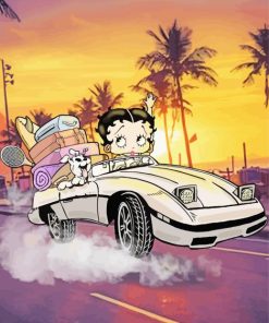 Betty Boop Driving Car Paint By Numbers