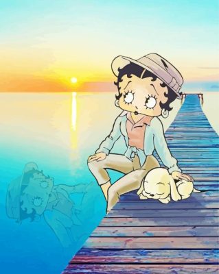 Betty Boop Watching Sunset Paint By Numbers