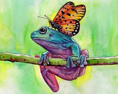 Butterfly On Frog Paint by numbers