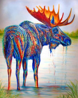 Colorful Moose Art Paint By Numbers - Numeral Paint Kit