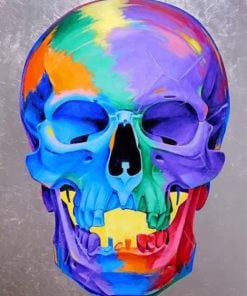 Clendo Mushroom Skull Paint by Numbers for Adults Skeleton Trippy