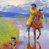 Cowboy And Pet Paint by numbers