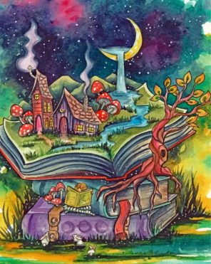Fantasy Book Land Paint by numbers