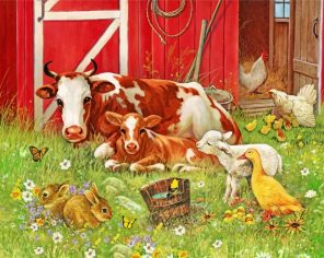 Farm Animals Paint by numbers
