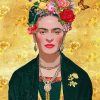Frida With Flowers And Butterflies Paint by numbers