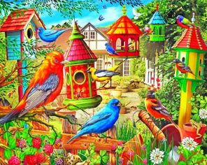 Garden Birds Paint by numbers