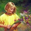 Girl With Flowers Paint by numbers