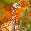 Giraffe And Sunflower Paint by numbers