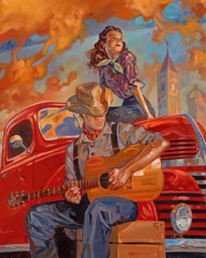 Guitarist And Lady paint by number