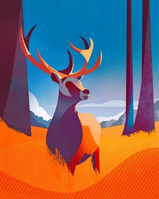 Illustration Deer paint by numbers