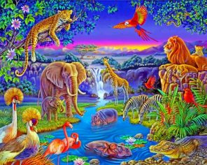 Jungle Wildlife Paint by numbers