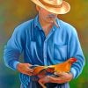 Man Holding Rooster Paint by numbers