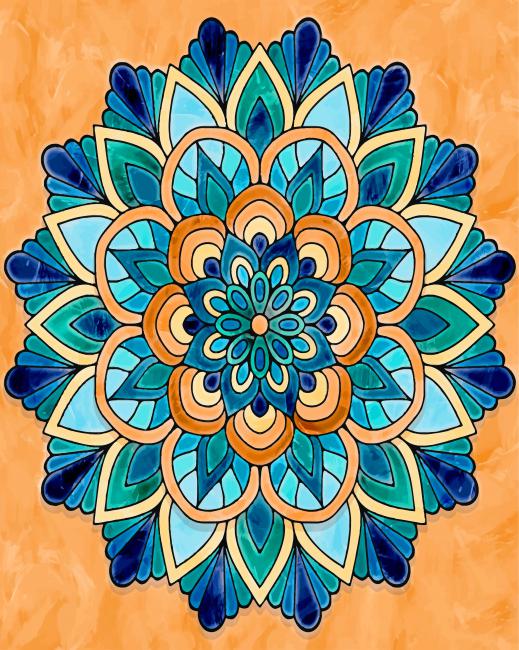 Colorful Mandala Paint By Numbers - Numeral Paint Kit