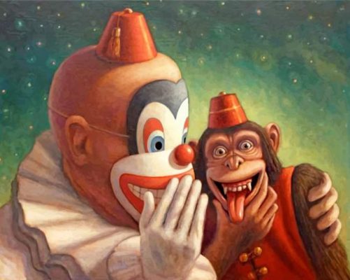 Monkey And Clown Paint by numbers