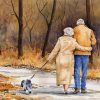 Old Couple Walking paint by numbers