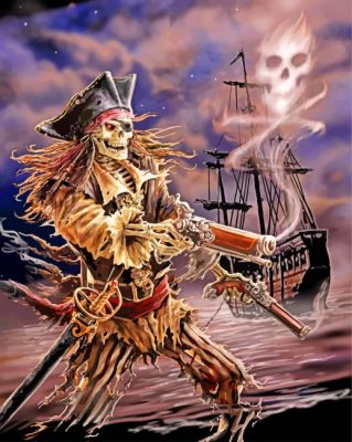 Pirate Skull Paint by numbers