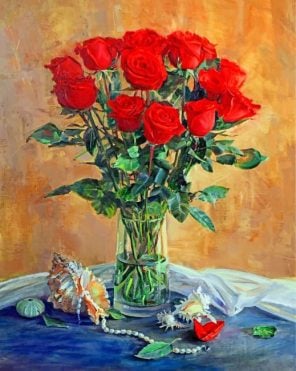 Red Roses Bouquet Paint by numbers