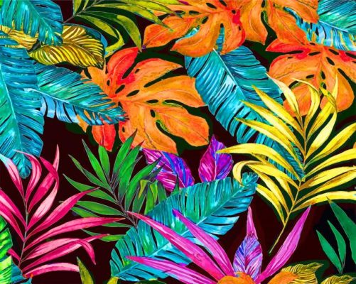 Tropical Leaves Paint by numbers