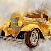 Yellow Classic Car Art Paint by numbers
