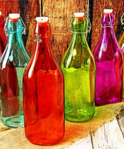 Colored Bottles Paint By Numbers - Numeral Paint Kit