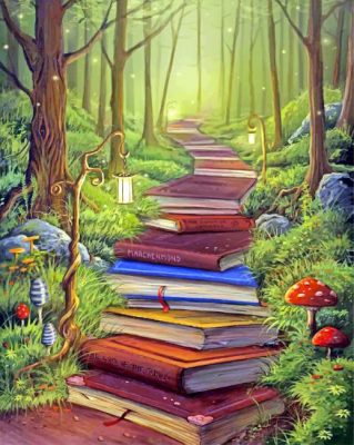 Books Path Art Paint by numbers