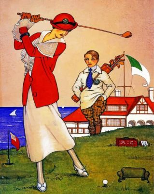 Golfer Woman Paint by numbers